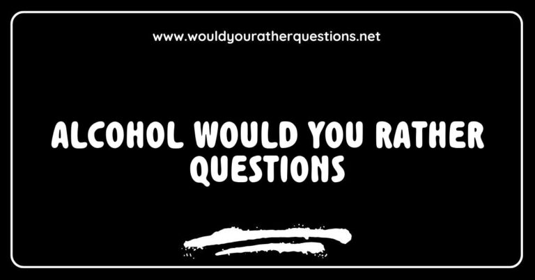 Engaging 'Would You Rather' questions about alcohol, featuring fun and thought-provoking scenarios like 'Would you rather drink a cocktail every day or only beer for a month?' This image showcases a group of friends enjoying a lively game of alcohol-themed 'Would You Rather', perfect for parties and social gatherings