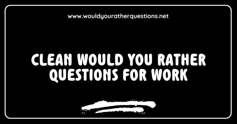 Engaging image featuring a creative workspace with a notepad listing clean 'Would You Rather' questions for work, such as 'Would you rather have unlimited coffee breaks or a longer lunch hour?' and 'Would you rather work from home or in an office with your favorite colleagues?' Ideal for team-building