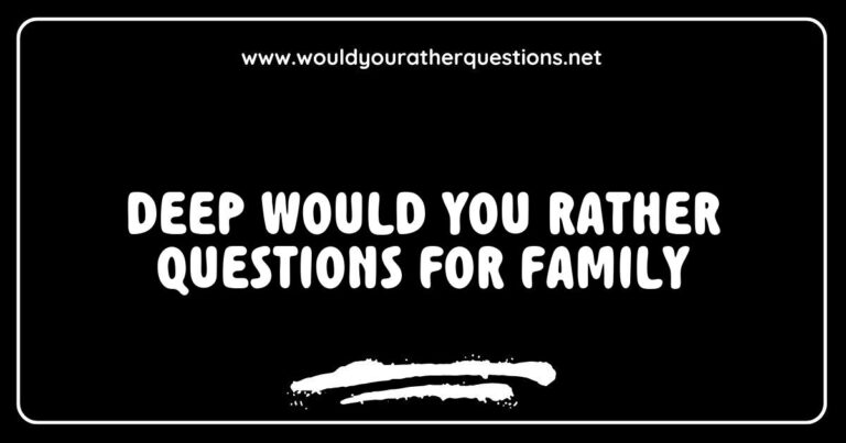 Engaging family game night featuring deep 'Would You Rather' questions for family, such as 'Would you rather always tell the truth or always lie?' and 'Would you rather have a rewind button or a pause button in life?' This image captures the fun and excitement of bonding over thought-provoking scenarios