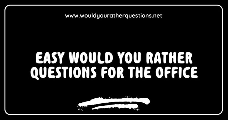 Engaging office team building activity featuring easy 'Would You Rather' questions like 'Would you rather work from home or in the office?' and 'Would you rather have a coffee break or a long lunch?' This image showcases a diverse group of colleagues enjoying a fun game, enhancing workplace camaraderie through