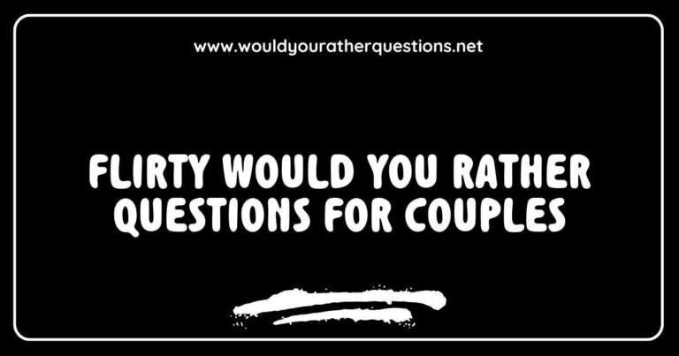 Couple sitting on a cozy couch, playfully discussing flirty Would You Rather questions for couples like 'Would you rather kiss in the rain or under the stars?' and 'Would you rather have a romantic dinner or a spontaneous adventure?' The image captures a fun and intimate moment, perfect for spar