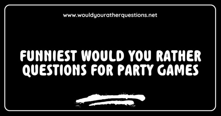 Group of friends laughing during a party while playing 'Would You Rather' game, featuring funny questions like 'Would you rather always have to sing instead of speak or dance everywhere you go?' and 'Would you rather fight one horse-sized duck or a hundred duck-sized horses?' Perfect for sparking hilarious