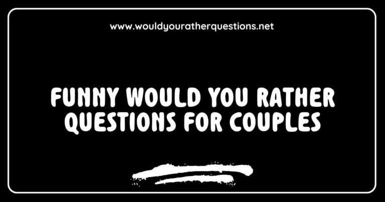 Couples laughing together while discussing funny would you rather questions, such as 'Would you rather always have to sing your thoughts or dance your thoughts?' and 'Would you rather have a permanent clown face or a permanent clown outfit?' Engaging in these humorous would you rather scenarios sparks joy and connection,