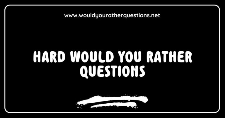 Alt text: A thought-provoking image featuring a list of hard 'Would You Rather' questions, showcasing intriguing scenarios such as 'Would you rather have the ability to fly or be invisible?' and 'Would you rather never be able to speak again or have to say everything on your mind?' This image