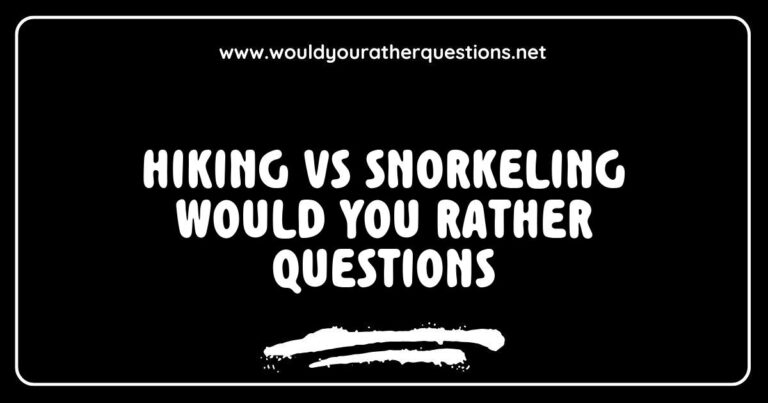 Image of a scenic hiking trail juxtaposed with a vibrant snorkeling scene, illustrating the fun of 'Hiking vs Snorkeling: Would You Rather' questions. The image features lush green mountains on one side and a colorful coral reef teeming with marine life on the other, inviting adventure enthusiasts to