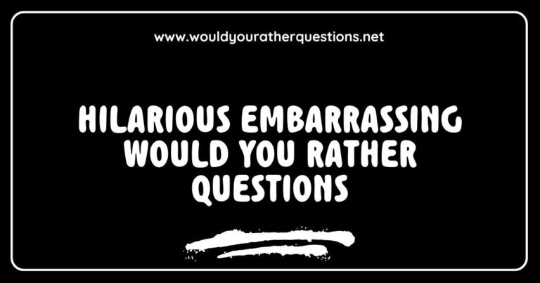 Group of friends laughing while discussing hilarious embarrassing 'Would You Rather' questions, featuring funny scenarios like 'Would you rather always have to sing instead of talk' or 'Would you rather wear a clown costume to work every day?' This image captures the joy and humor of engaging in lighthearted and awkward