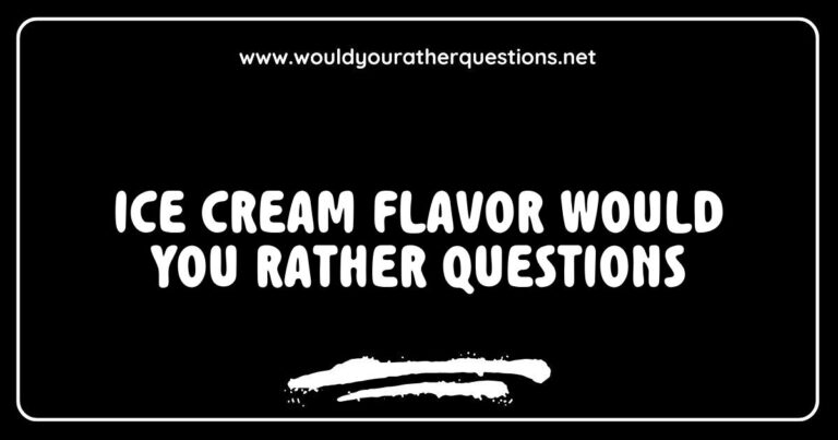 Colorful ice cream cones with various flavors, perfectly illustrating 'Would You Rather' questions about ice cream flavors, such as 'Would you rather have chocolate chip cookie dough or mint chocolate chip?' and 'Would you rather enjoy a scoop of strawberry or vanilla?' This image captures the fun of choosing between