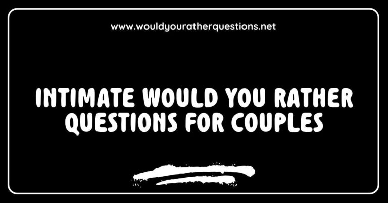 Couples enjoying a fun game night with intimate 'Would You Rather' questions, featuring prompts like 'Would you rather share a romantic vacation or a spontaneous adventure?' and 'Would you rather reveal your deepest secret or your wildest fantasy?' Perfect for sparking connection and deep conversations, these engaging questions