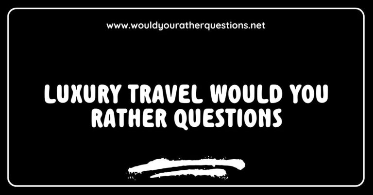 Luxurious travel scene featuring a stunning beach resort, with a thought-provoking 'Would You Rather' question overlay: 'Would you rather stay in a five-star hotel or cruise on a private yacht?' Ideal for luxury travel enthusiasts seeking engaging conversation starters about lavish vacations and exclusive experiences.