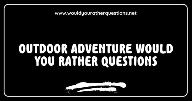 Group of friends enjoying a scenic outdoor adventure, laughing while discussing 'Would You Rather' questions like 'Would you rather hike a mountain or kayak a river?' and 'Would you rather camp under the stars or backpack through the forest?' Perfect for sparking fun conversations during outdoor activities.