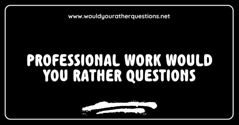 Engaging image featuring a group of professionals discussing fun 'Would You Rather' questions for team building. The scene shows colleagues in a modern office setting, contemplating intriguing scenarios like 'Would you rather have a flexible schedule or a higher salary?' and 'Would you rather work remotely or in a collaborative workspace