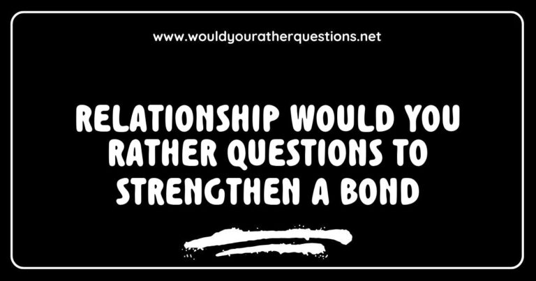 Couple engaging in a fun conversation about 'Would You Rather' questions to strengthen their bond, featuring prompts like 'Would you rather go on a spontaneous trip together or have a cozy movie night at home?' and 'Would you rather share all your secrets or never argue again?' This image illustrates the