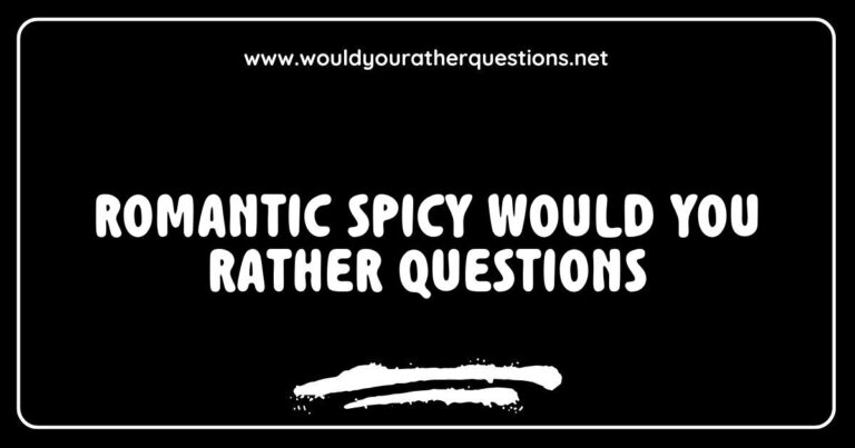 Couple laughing while discussing romantic spicy 'Would You Rather' questions, featuring prompts like 'Would you rather have a romantic dinner at home or a spontaneous getaway?' and 'Would you rather kiss in the rain or dance under the stars?' This image captures the fun and intimacy of exploring playful, fl