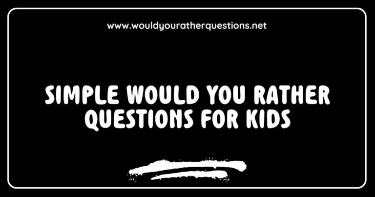 Colorful illustration of kids playing a game of 'Would You Rather' with fun questions like 'Would you rather fly like a bird or swim like a fish?' and 'Would you rather eat ice cream for breakfast or have pizza for dinner?' Perfect for parents looking for simple 'Would You Rather'