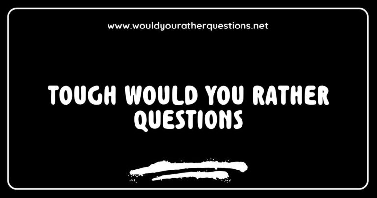An engaging graphic featuring a list of tough 'Would You Rather' questions, including options like 'Would you rather fight a horse-sized duck or a hundred duck-sized horses?' and 'Would you rather always tell the truth or always lie?' The image captures the essence of challenging and thought-provoking 'Would