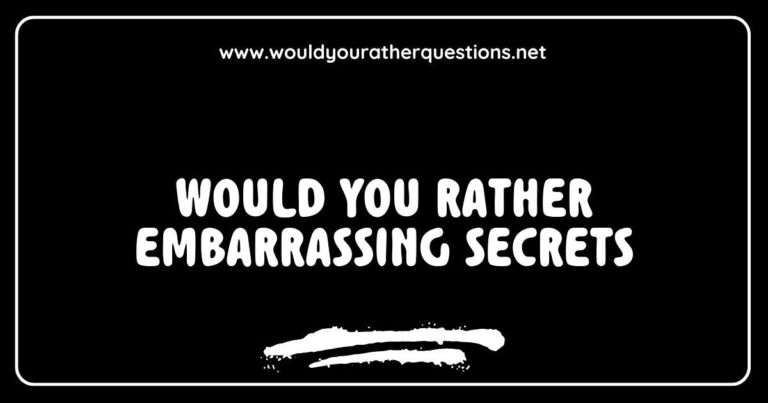 Image depicting a group of friends laughing while playing a game of 'Would You Rather', featuring questions about embarrassing secrets, such as 'Would you rather reveal your most embarrassing moment in front of everyone or never be able to tell a secret again?' The scene captures the fun and playful atmosphere of sharing personal