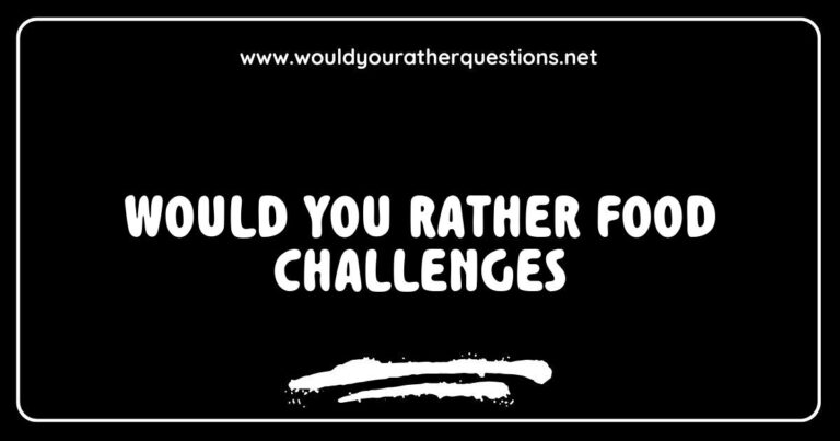Two friends laughing while participating in a 'Would You Rather' food challenge, surrounded by a variety of bizarre food options like spicy peppers and sweet desserts. The image captures the fun of choosing between outrageous food scenarios, such as 'Would you rather eat a whole lemon or a spoonful of hot sauce