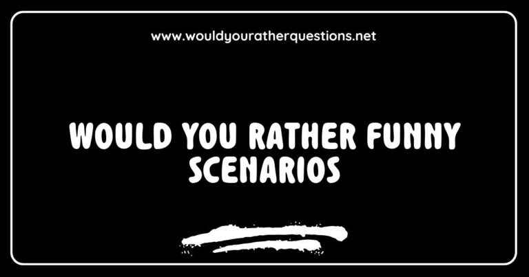 Funny 'Would You Rather' scenarios featuring humorous options like 'Would you rather fight one horse-sized duck or a hundred duck-sized horses?' and 'Would you rather always have to speak in rhymes or sing instead of talk?'. This engaging image captures the fun and laughter of playing 'Would You