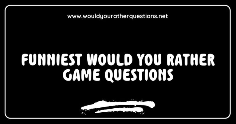 Funny 'Would You Rather' game questions displayed on colorful cards, featuring hilarious scenarios like 'Would you rather fight one horse-sized duck or a hundred duck-sized horses?' and 'Would you rather have the ability to talk to animals or be able to fly?' Perfect for game nights and icebreakers