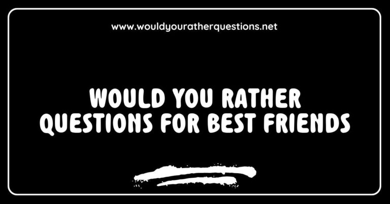 Group of friends laughing while discussing fun 'Would You Rather' questions for best friends, featuring ideas like 'Would you rather travel the world together or win a million dollars?' and 'Would you rather share your deepest secrets or go on an adventure?' This image captures the joy of friendship and the excitement