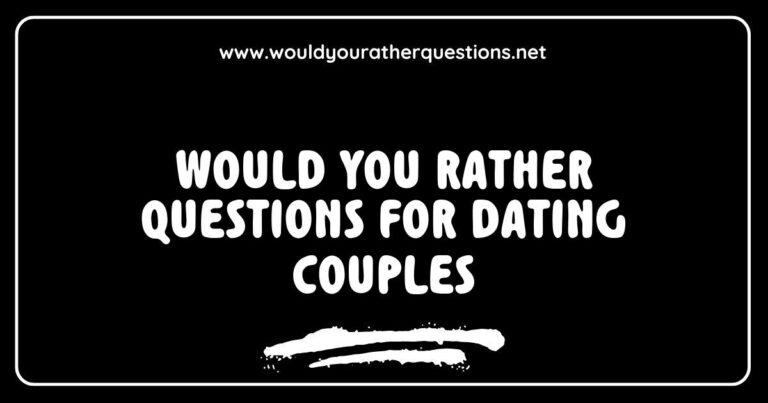 Engaging image illustrating 'Would You Rather' questions for dating couples, featuring playful scenarios like 'Would you rather travel the world together or stay home and binge-watch your favorite shows?' Perfect for sparking deep conversations and fun interactions between partners, this visual showcases creative ideas for romantic date nights and relationship