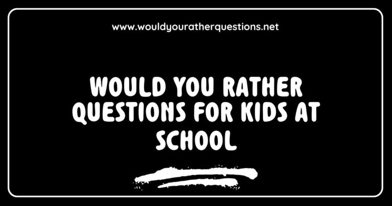 Engaging classroom scene featuring kids excitedly discussing fun 'Would You Rather' questions for school, such as 'Would you rather have a pet dinosaur or a pet dragon?' and 'Would you rather eat ice cream for every meal or never have dessert again?'. This image captures the joy of learning