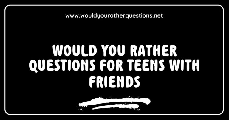 Group of teens laughing and discussing 'Would You Rather' questions for friends, featuring prompts like 'Would you rather have super strength or teleportation?' and 'Would you rather go to a beach party or a movie night?' This image captures the fun and engaging atmosphere of playing Would You Rather with friends