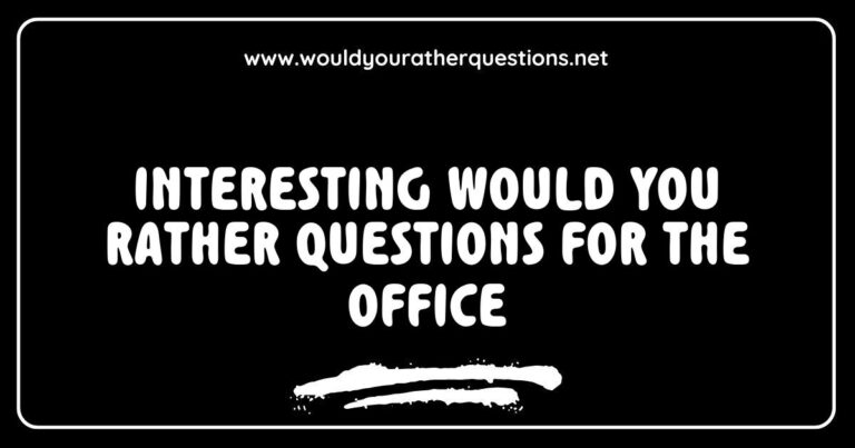 Engaging image featuring a group of colleagues enjoying a fun team-building session with interesting 'Would You Rather' questions for the office, highlighting choices like 'Would you rather have a coffee break every hour or an extra day off each month?' and 'Would you rather work from home forever or never work